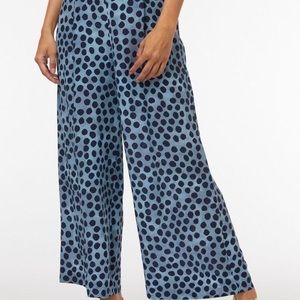 Gorman X Julia Flanagan Blue Polk Dot Silk Pants